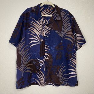 Centro Linen Cotton Blend Men’s Button Down Short Sleeves Shirt, Size XXL